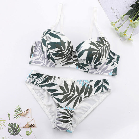 Printed Padded Bra Set - A2137